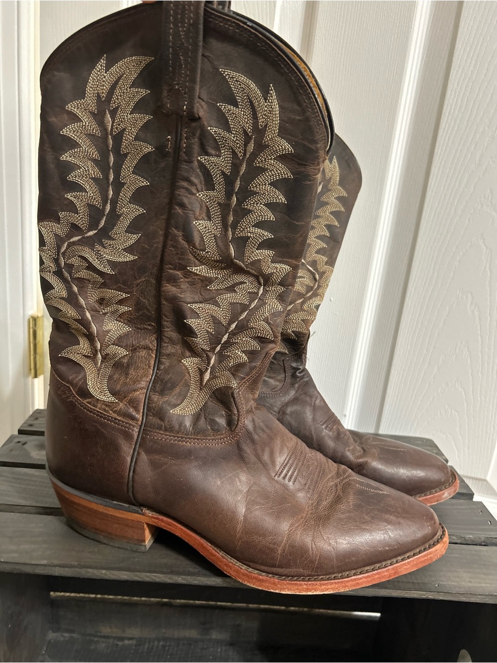 Tony Lama Men’s Llano Chocolate Cowboy Boots Sz 11 El Paso Collection 6978